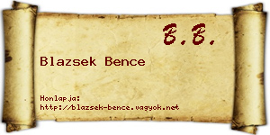 Blazsek Bence névjegykártya